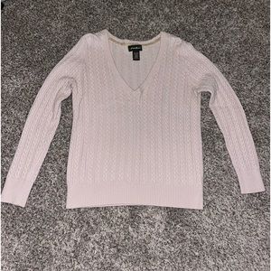 Light Pink Eddie Bauer cable knit sweater